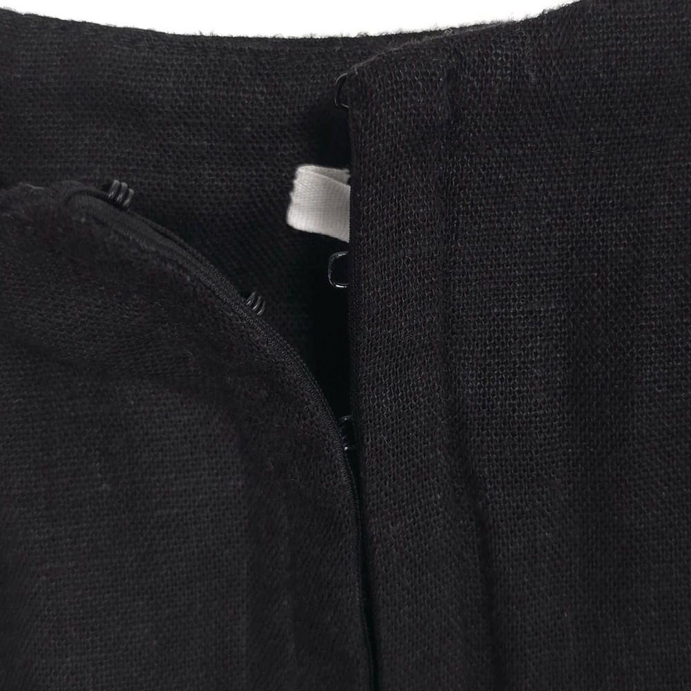 NWT NIA Women's Corset Size L Domenico Black LINEN Blend Top Tie Sleeve NT-1156 - Picture 8 of 11
